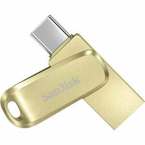SanDisk Ultra Dual Drive Luxe 64 GB USB 3.2 (Gen 1) Type A, USB 3.2 (Gen 1) Type C Flash Drive - Gold - 400 MB/s Read Spee