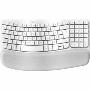 Logitech Wave Keys Keyboard - Compact - Wireless Connectivity - German - QWERTZ Layout - Off White - Bluetooth - Easy-Swit
