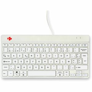 R-Go Compact Break Keyboard - Cable Connectivity - USB Type C Interface - Belgian - AZERTY Layout - White - Scissors Keysw