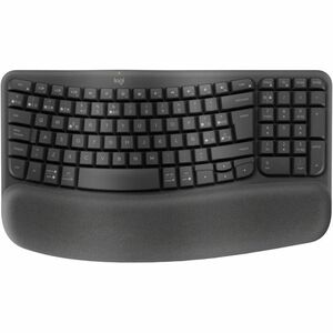 Logitech Wave Keys Keyboard - Wireless Connectivity - Bluetooth - 32.81 ft - USB Interface - ChromeOS, Windows 10, Windows