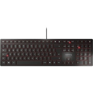 CHERRY KC 6000 SLIM Teclado - Cabo Conectividade - USB Interface - Francês - Preto - Multimedia Tecla(s) de acesso rápido