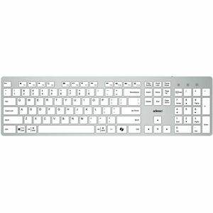 Adesso EasyTouch AKB-730UW Keyboard - Full-size - Cable Connectivity - USB Type C Interface - English (UK) - White - Sciss