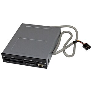 3.5in Front Bay 22-in-1 USB 2.0 Internal Multi Media Memory Card Reader with Simultaneous Access - 3.5 USB Compact Flash /