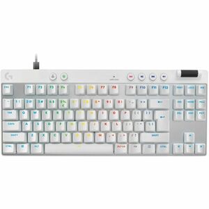 Logitech G PRO X TKL Gaming Keyboard - Cable Connectivity - USB Interface - RGB LED - English (US) - QWERTY Layout - White