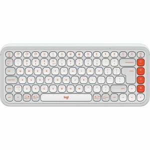 Logitech POP Icon Keys Tastatur - Kabellos Konnektivität - Englisch (US) - QWERTY Layout - Weiß, Orange - Bluetooth - Easy