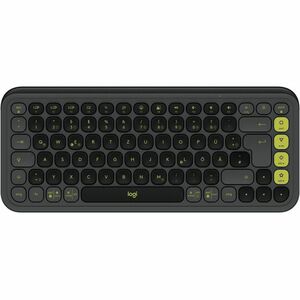 Logitech POP Icon Keys Tastatur - Kabellos Konnektivität - Deutsch - QWERTZ Layout - Graphit, Grün - Bluetooth - Easy-Swit
