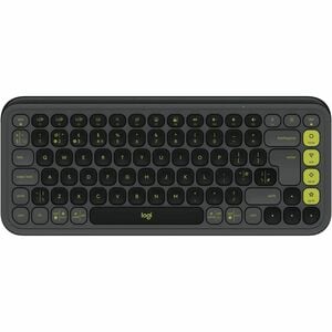 Logitech POP Icon Keys Keyboard - Wireless Connectivity - USB Interface - English (UK) - QWERTY Layout - Graphite - Blueto