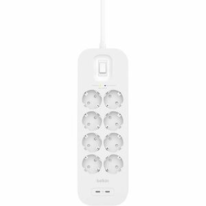 Belkin Connect Überspannungsschutz - 8 x Wechselstrom, 2 x USB Typ C - 900 J - 2 m - Wandmontierbar