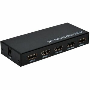 Roline 4-Wege HDMI-Splitter für Blu-ray Player, PC, Notebook, Monitor, Fernsehen, Projektor - Schwarz - 3840 x 2160 - 1 x 