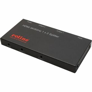 Roline 2-way HDMI Splitter - Black - 3840 x 2160 - 1 x HDMI In - 2 x HDMI Out