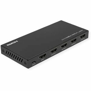Value 4-way HDMI Splitter - Black - 3840 x 2160 - 1 x HDMI In - 4 x HDMI Out