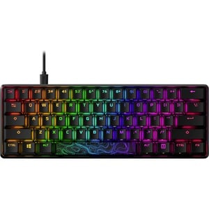 HyperX Alloy Origins 60 Rugged Gaming Keyboard - Cable Connectivity - USB Type C Interface - RGB LED - English (US) - Blac