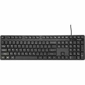 Targus Full-Size Antimicrobial Wired Keyboard - Cable Connectivity - USB Interface - ChromeOS - PC, Mac - Black