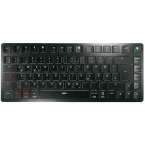 CHERRY MXU-270 Keyboard - Compact - Wired/Wireless Connectivity - USB 2.0 Type A Interface - RGB LED - English (US) - Blac