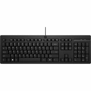 HP 125 G2 Teclado - Tamańo completo - Cable Conectividad - USB Tipo A Interfaz - Negro - Émbolo Llave de contacto - CoPilo
