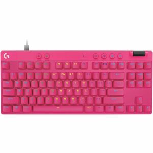 Logitech G PRO X TKL RAPID 游戏键盘 - 无数字小键盘 - 电缆 连接 - A 型 USB 接口 - RGB LED - QWERTY 布局 - 粉 - 磁力 按键开关 - 87 Key(s) - 游戏模式, 多媒体 