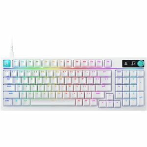 Logitech G G316 X 8K 游戏键盘 - 袖珍的 - 电缆 连接 - USB 3.0 A 型 接口 - RGB LED - 白 - 线性机械 按键开关 - 98 Key(s) - Windows 10, Mac OS X 12.0