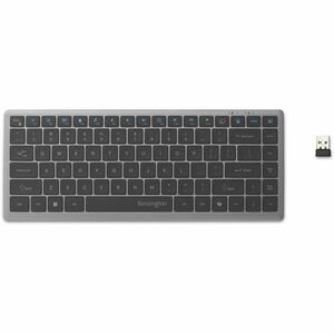 Kensington KB435 EQ Rechargeable Multi-Device Compact Keyboard - Wireless Connectivity - Bluetooth/RF - Compact - 5.4 - 32