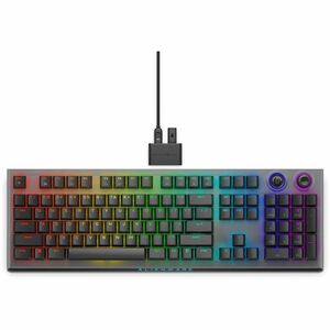 Alienware AW920K 游戏键盘 - 有线/无线 连接 - C型 USB 接口 - RGB LED - 英文（美国） - 月之暗面深邃黑 - Cherry MX红轴 按键开关 - Bluetooth/RF - 5.1 - 2.40 G