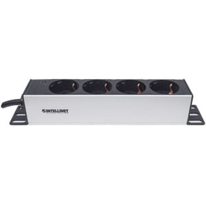10" 1U Rackmount 4-Way Power Strip - German Type" , With Power Indicator, No Surge Protection, 1.8m Power Cord (2 PIN EURO