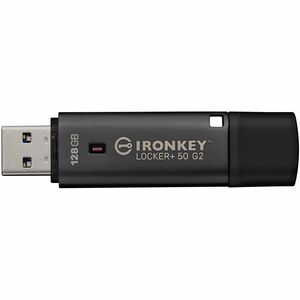 IronKey Locker+ 50 G2 USB Flash Drive - 128 GB - USB 3.0, USB 3.1 - 145 MB/s Read Speed - 115 MB/s Write Speed - 256-bit A