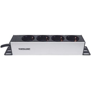 10" 1U Rackmount 4-Way Power Strip - German Type" , With Power Indicator, No Surge Protection, 1.8m Power Cord (2 PIN EURO