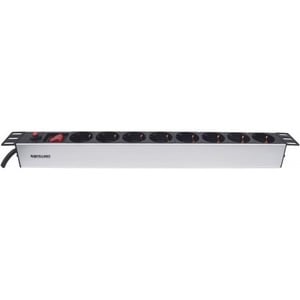 19" 1U PDU 8-way EU, With On/Off Switch and Overload Protection, Power Distribution Unit, EU CEE 7/3 Outlets, 3m power cor