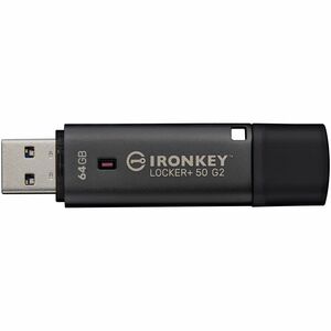 IronKey Locker+ 50 G2 64 GB USB 3.0, USB 3.1 Flash Drive - 256-bit AES-XTS, 256-bit AES - TAA Compliant - 145 MB/s Read Sp
