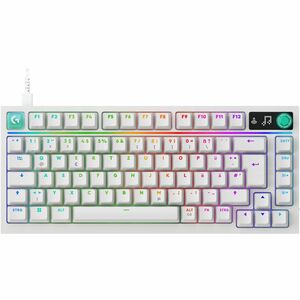 Logitech G G316 X 75 Gaming Keyboard - Compact - Cable Connectivity - USB 2.0 Type A Interface - RGB LED - German - White 