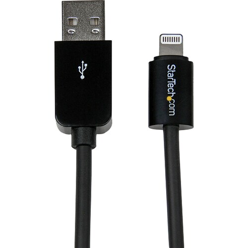 StarTech.com 1m (3ft) Black Apple® 8-pin Lightning Connector to USB Cable for iPhone / iPod / iPad - Cable for iPod, iPad,