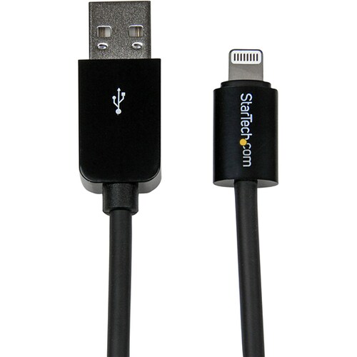 StarTech.com 3m (10ft) Long Black Apple® 8-pin Lightning Connector to USB Cable for iPhone / iPod / iPad - Cable for iPhon