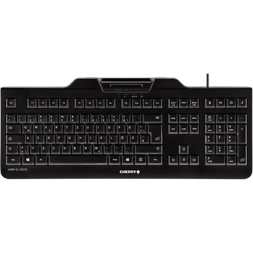 Clavier CHERRY KC 1000 SC - Câble Connectivité - USB Interface - Français - QWERTZ Disposition - Noir - Mécanique Pavé Num