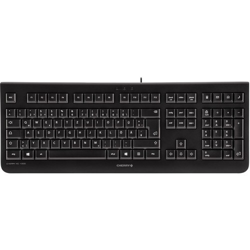 CHERRY KC 1000 Keyboard - Cable Connectivity - USB Interface - Hungarian - QWERTZ Layout - Black - Rubber Dome Keyswitch -