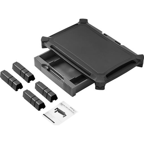 StarTech.com Adjustable Monitor Riser, Large, Drawer, Monitors up to 32" (22lb/10kg), Adjustable Height, Desk Monitor Stan