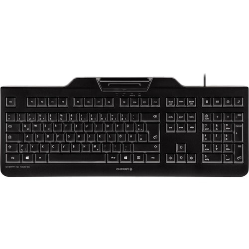 CHERRY KC 1000 SC Keyboard - Cable Connectivity - USB Interface - English (UK) - QWERTY Layout - Black - LPK Keyswitch - 1