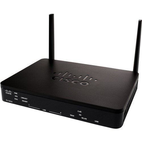 Cisco RV160W Wi-Fi 5 IEEE 802.11ac Ethernet Wireless Router - Refurbished - 2.40 GHz ISM Band - 5 GHz UNII Band - 4 x Netw