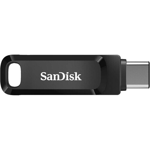 SanDisk Ultra Dual Drive Go 64 GB USB 3.1 Type C, USB Type A Flash Drive - Black - 150 MB/s Read Speed