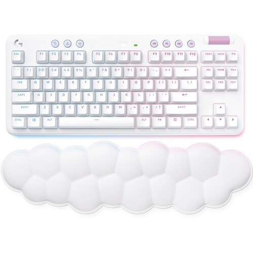 Logitech G G715 Gaming Keyboard - Wireless Connectivity - RGB LED - English - White - Mechanical Keyswitch - Bluetooth - 8