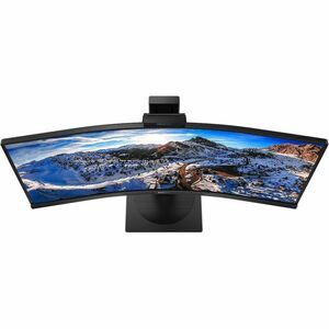 Philips 346P1CRH 34" Class Webcam WQHD Curved Screen LED Monitor - 21:9 - Textured Black - 86.4 cm (34") Viewable - Vertic