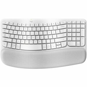 Logitech Wave Keys 键盘 - 无线 连接 - USB 接口 - 英文 - 珍珠白 - 蓝牙 - 10 m - 铬操作系统, Windows 10, Windows 11, Mac OS X 11.0 Big Sur, Linu