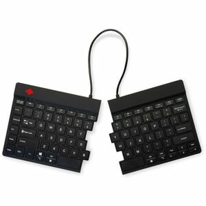 R-Go Split Break Keyboard - Wireless Connectivity - USB Type C Interface - English (US) - QWERTY Layout - Black - Scissors