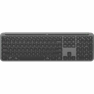 Logitech Signature Slim K950 键盘 - 实际大小 - 无线 连接 - A 型 USB 接口 - 英文 - 灰 - 蓝牙 - 5.1 - 10 m - 开始, 静音, 屏幕截图, 首页, 音量控制 热键 - Windo