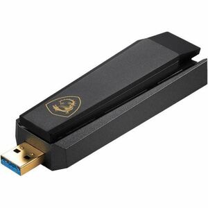 MSI IEEE 802.11ax Tri Band Wi-Fi Adapter for Desktop Computer, Notebook, Wireless Router - USB 3.2 Gen 1 - 5.27 Gbit/s - 2