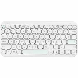 Asus Marshmallow KW100-IW-CP Keyboard - Compact - Wireless Connectivity - Iridescent White - Scissors Keyswitch - Bluetoot