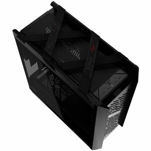 ROG Strix Helios II EATX mid-tower gaming case with dual tempered glass side panels, GPU support for up to 450mm in length