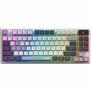 MSI FORGE GK600 TKL WIRELESS SKY Gaming Keyboard - Wired/Wireless Connectivity - Bluetooth/RF - Tenkeyless - 2.40 GHz - US