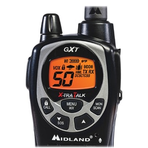Midland GXT1000VP4 Up to 36 Mile Two-Way Radio - 50 Radio Channels - 22 GMRS - Upto 158400 ft - Auto Squelch, Hands-free, 