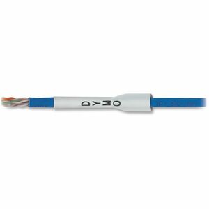 Dymo White Heat Shrink Tube - 15/32" (12 mm) Width x 59 1/16" (1500 mm) Length - Rectangle - Thermal Transfer - Black on W