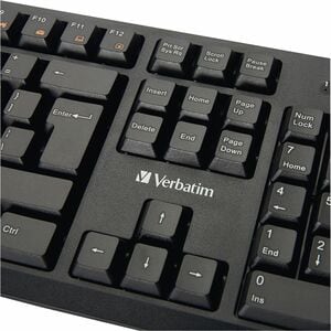 Verbatim Wired Keyboard and Mouse - USB Cable Keyboard - USB Mouse - 1000 dpi - Multimedia Hot Key(s) - Symmetrical - Comp