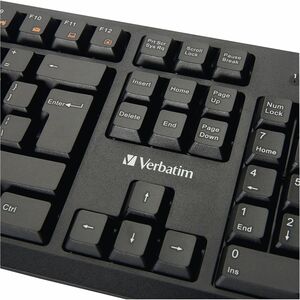 Verbatim Wired Keyboard - Cable Connectivity - USB Interface - Multimedia Hot Key(s) - Linux, ChromeOS, Mac OS, Windows, M